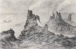 キラオの一時的な煙突と火の噴水 作： Constance Gordon Cumming